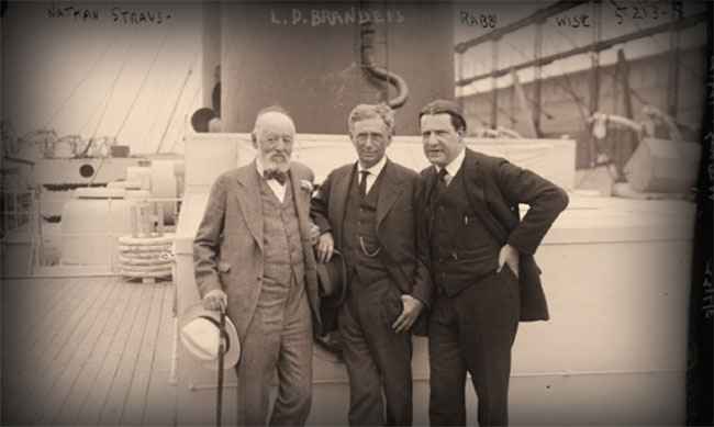   Louis Brandeis, Rabbi Stephen Wise, and Nathan Straus