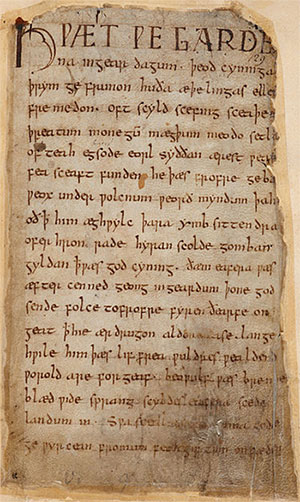 ancient Beowulf scroll